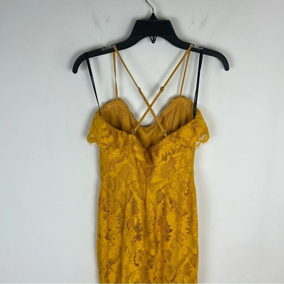 Majorelle Revolve Paisley Lace Maxi Dress in Gold Yellow Size XS - Picture 8 of 10